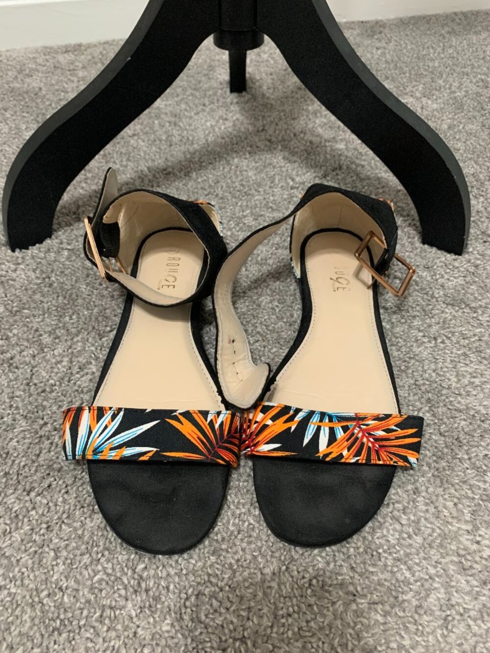 Black Tropical Sandals